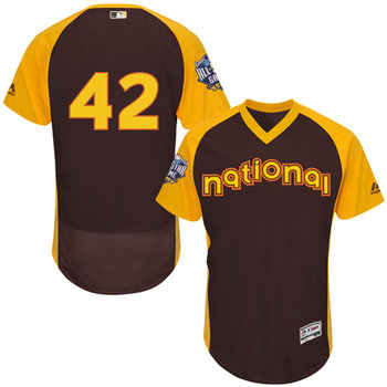 National League Los Angeles Dodgers #42 Jackie Robinson Brown 2016 All-Star Jersey - Men's