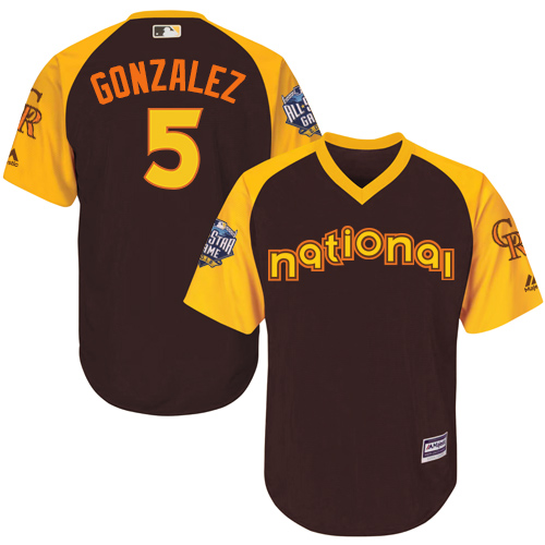 National League Colorado Rockies #5 Carlos Gonzalez Brown 2016 MLB All-Star Jersey - Men's