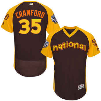 National League San Francisco Giants #35 Brandon Crawford Brown 2016 All-Star Jersey - Men's