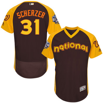 National League Washington Nationals #31 Max Scherzer Brown 2016 All-Star Jersey - Men's