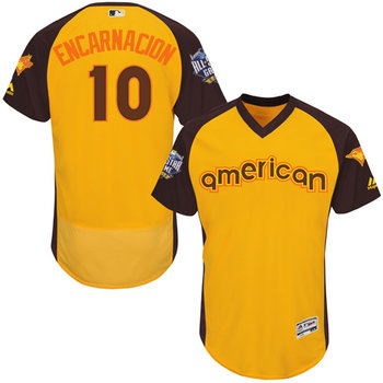 American League Toronto Blue Jays #10 Edwin Encarnacion Gold 2016 All-Star Jersey - Men's