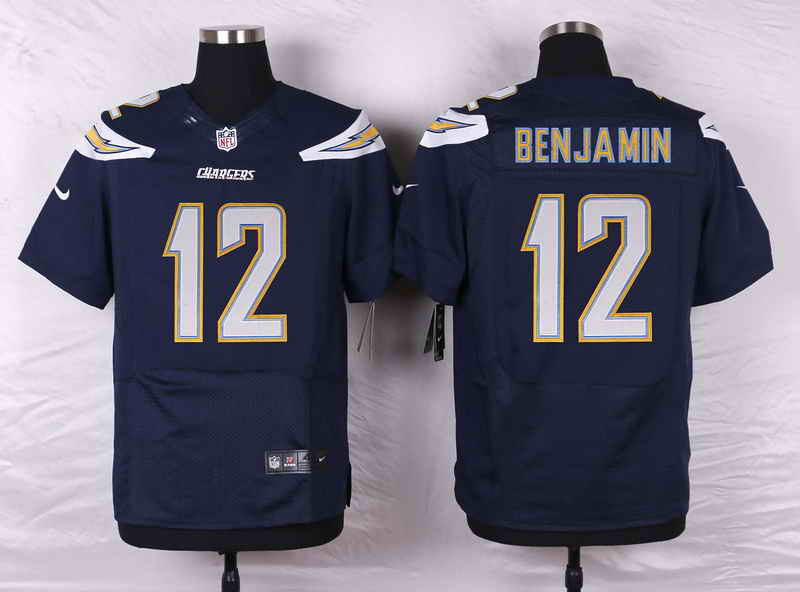San Diego Chargers #12 Travis Benjamin Navy Blue Team Color NFL Nike Elite Jersey