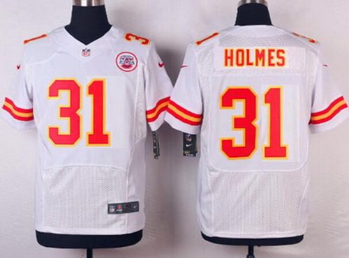 Kansas City Chiefs #31 Priest Holmes White Retired Player NFL Nike Elite Jersey