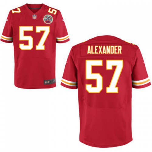 Kansas City Chiefs #57 D. J. Alexander Red Nike Elite Jersey