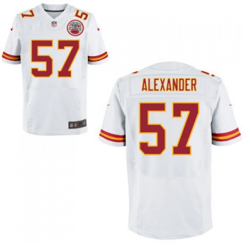 Kansas City Chiefs #57 D. J. Alexander White Road NFL Nike Elite Jersey
