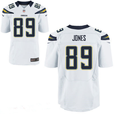 San Diego Chargers #89 James Jone White Men's  Stitched NFL Nike Elite Jersey