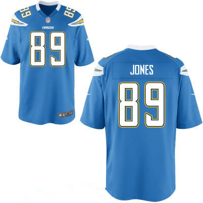San Diego Chargers #89 James Jone Light Blue Alternate Men's  Stitched NFL Nike Elite Jersey