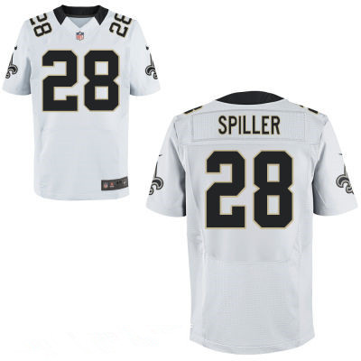 New Orleans Saints #28 C.J. Spiller White Color Stitched NFL Nike Elite Men's Jersey