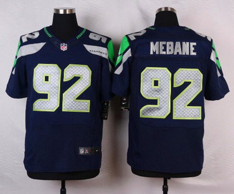 Seattle Seahawks #92 Brandon Mebane Navy Blue Team Color NFL Nike Stitched Elite Jersey