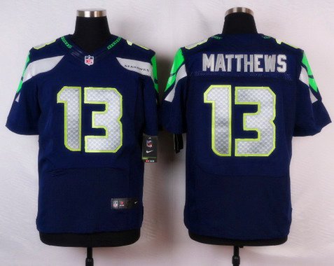 Seattle Seahawks #13 Chris Matthews Navy Blue Team Color NFL Nike Stitched Elite Jersey