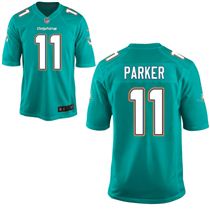 Stitched Nike Dolphins #11 DeVante Parker Aqua Game Jersey