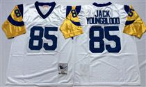 St. Louis Rams #85 Jack Youngblood White Stitched Mitchell and Ness NFL Jersey