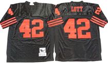 San Francisco 49ers #42 Ronnie Lott Black Stitched Mitness and Ness NFL Jersey