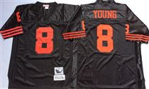 San Francisco 49ers #8 Steve Young Black Stitched Mitness and Ness NFL Jersey