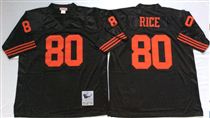 San Francisco 49ers #80 Jerry Rice Black Stitched Mitness and Ness NFL Jersey