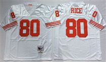 San Francisco 49ers #80 Jerry Rice White Stitched Mitness and Ness NFL Jersey