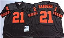 San Francisco 49ers #21 Deion Sanders Black Stitched Mitness and Ness NFL Jersey