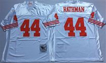 San Francisco 49ers #44 Tom Rathman White Stitched Mitness and Ness NFL Jersey