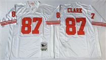 San Francisco 49ers #87 Dwight Clark White Stitched Mitness and Ness NFL Jersey