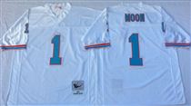 Tennessee Oliers #1 Warren Moon Stitched White Mitchell and Ness NFL Jersey