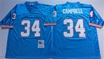 Tennessee Oliers #34 Earl Campbell Stitched Blue Mitchell and Ness NFL Jersey