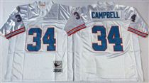 Tennessee Oliers #34 Earl Campbell Stitched White Mitchell and Ness NFL Jersey