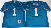 Tennessee Oliers #1 Warren Moon Stitched Blue Mitchell and Ness NFL Jersey