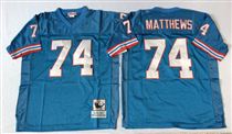 Tennessee Oliers #74 Bruce Matthews Stitched Blue Mitchell and Ness NFL Jersey