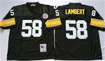 Pittsburgh Steelers #58 Jack Lambert Black Stitched Mitchell and Ness NFL Jersey
