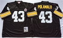Pittsburgh Steelers #43 Troy Polamalu Black Stitched Mitchell and Ness NFL Jersey