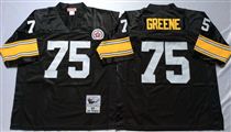 Pittsburgh Steelers #75 Joe Greene Black Stitched Mitchell and Ness NFL Jersey