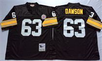 Pittsburgh Steelers #63 Dermontti Dawson Black Stitched Mitchell and Ness NFL Jersey