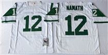 New York Jets #12 Joe Namath White Stitched Mitchell and Ness NFL Jersey