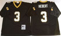 New Orleans Saints #3 Bobby Hebert Black Stitched Mitchell and Ness NFL Jersey