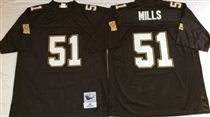 New Orleans Saints #51 Sam Mills Black Stitched Mitchell and Ness NFL Jersey