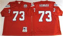 New England Patriots #73 John Hannah Red Stitched Mitchell and Ness NFL Jersey