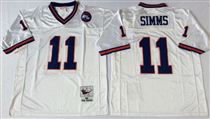 New York Giants #11 Phil Simms White Stitched Mitchell and Ness NFL Jersey