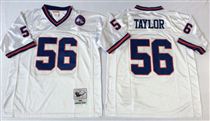 New York Giants #56 Lawrence Taylor White Stitched Mitchell and Ness NFL Jersey