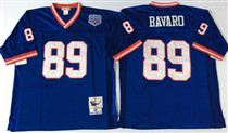 New York Giants #89 Mark Bavaro Blue Stitched Mitchell and Ness NFL Jersey