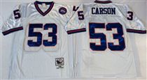 New York Giants #53 Harry Carson White Stitched Mitchell and Ness NFL Jersey