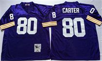 Minnesota Vikings #80 Cris Carter Blue Stitched Mitchell and Ness NFL Jersey