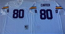 Minnesota Vikings #80 Cris Carter White Stitched Mitchell and Ness NFL Jersey
