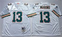 Miami Dolphins #13 Dan Marino White Stitched Mitchell and Ness NFL Jersey
