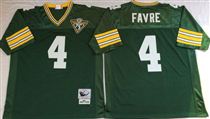 Green Bay Packers #4 Brett Favre Green Stitched Mitchell and Ness Jersey