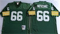 Green Bay Packers #66 Ray Nitschke Green Stitched Mitchell and Ness Jersey