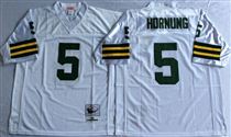 Green Bay Packers #5 Paul Hornung White Stitched Mitchell and Ness Jersey