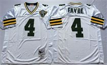 Green Bay Packers #4 Brett Favre White 75TH Stitched Mitchell and Ness Jersey