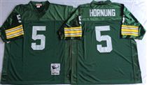 Green Bay Packers #5 Paul Hornung Green Stitched Mitchell and Ness Jersey