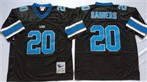Detroit Lions #20 Barry Sanders Black Stitched Mitchell and Ness Jersey