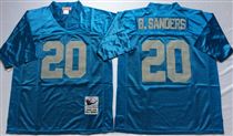 Detroit Lions #20 Barry Sanders Blue Stitched Mitchell and Ness Jersey